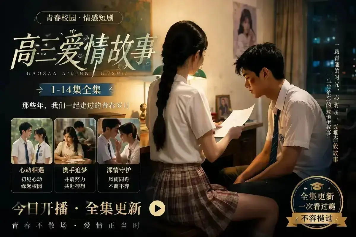 《B中爱情故事》未删减完整版-AI短剧高三爱情故事4KHDR画质-百度网盘在线秒存-高清观看全集